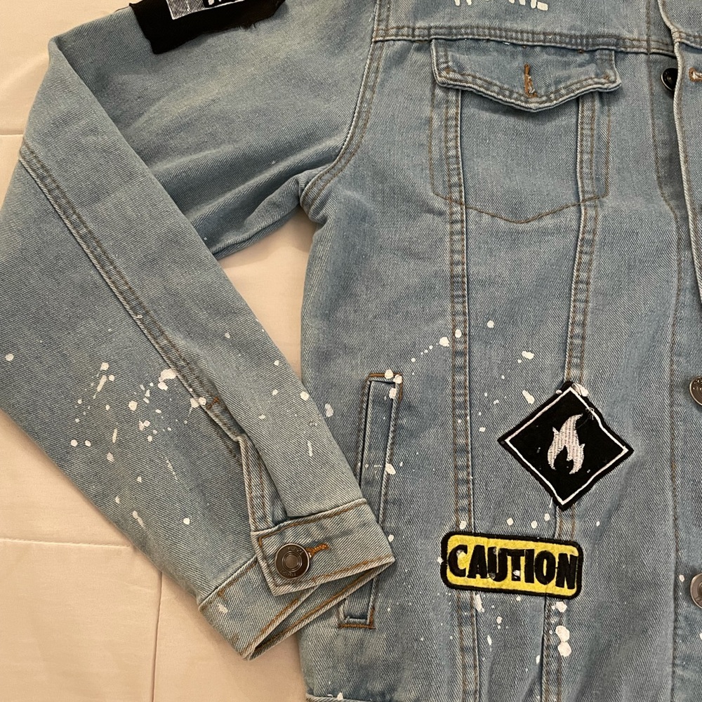 Rue21 Patchwork Graphic Denim Jacket - image 4